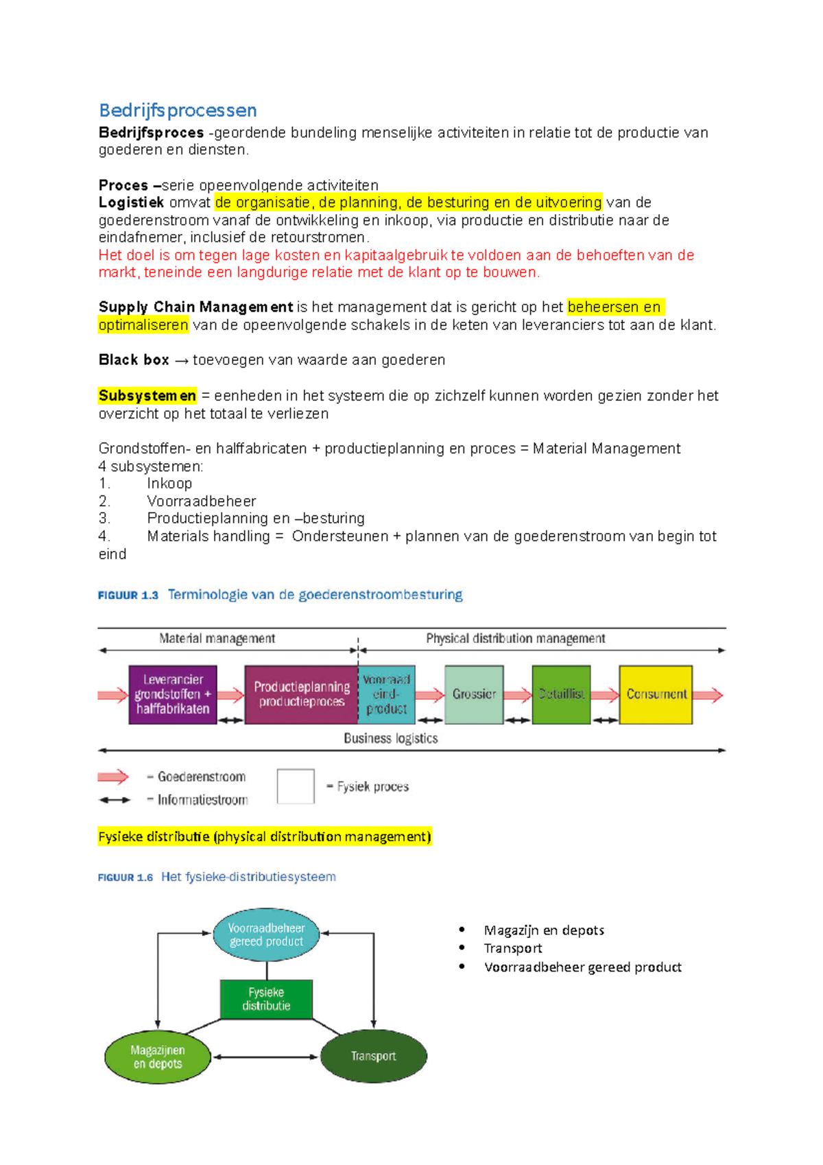 Samenvatting Bedrijfsprocessen - Bedrijfsprocessen Bedrijfsproces ...