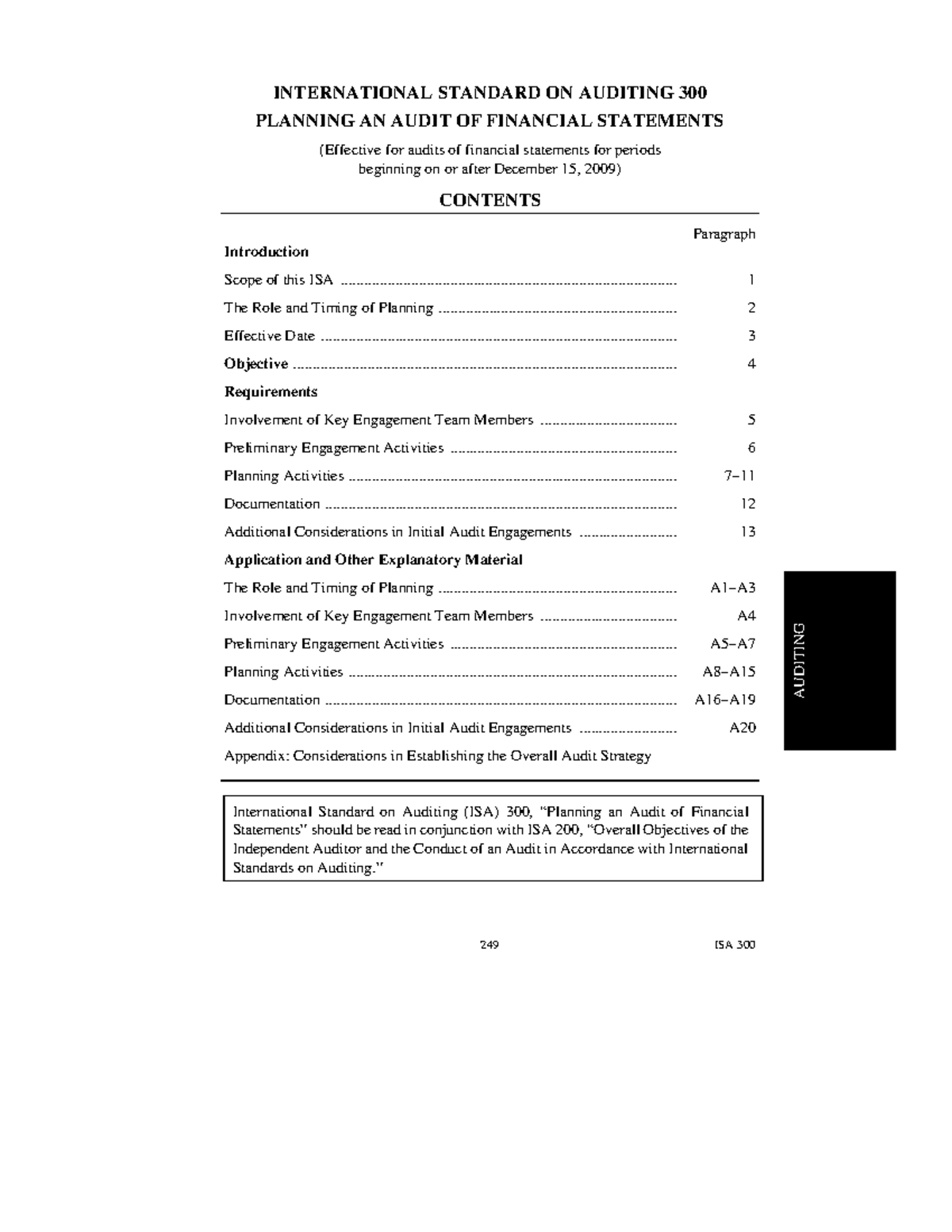 A016 2010 iaasb handbook isa 300 - AUDITING INTERNATIONAL STANDARD ON ...