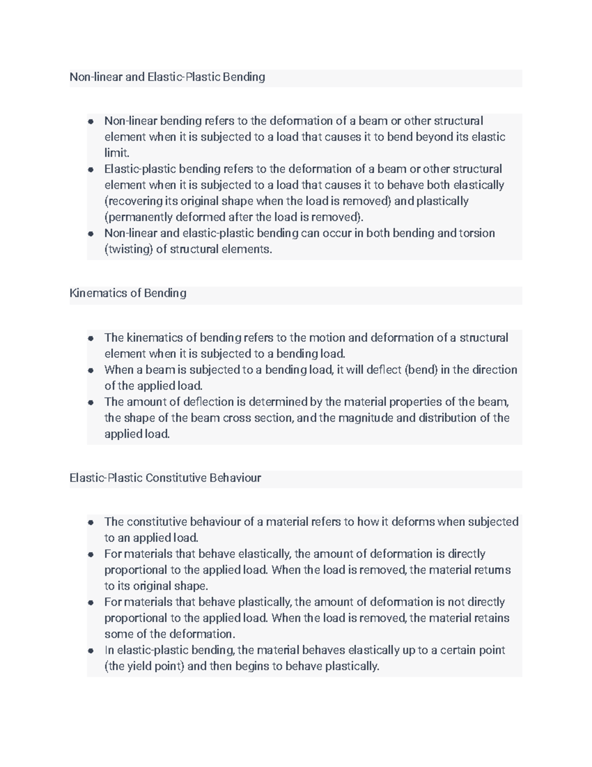 Chapter 5 Notes - Non-linear and Elastic-Plastic Bending Kinematics of ...