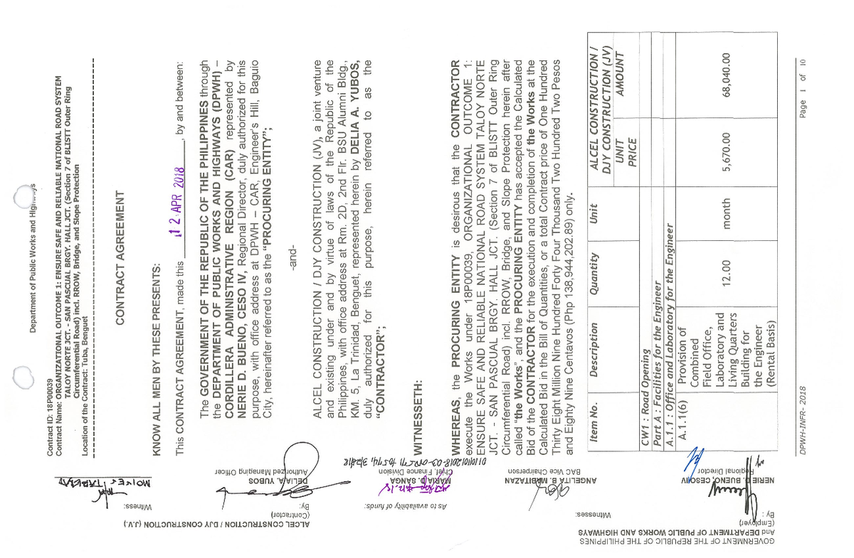 DPWH sample of unit cost - Department of Public Works and Highways ...