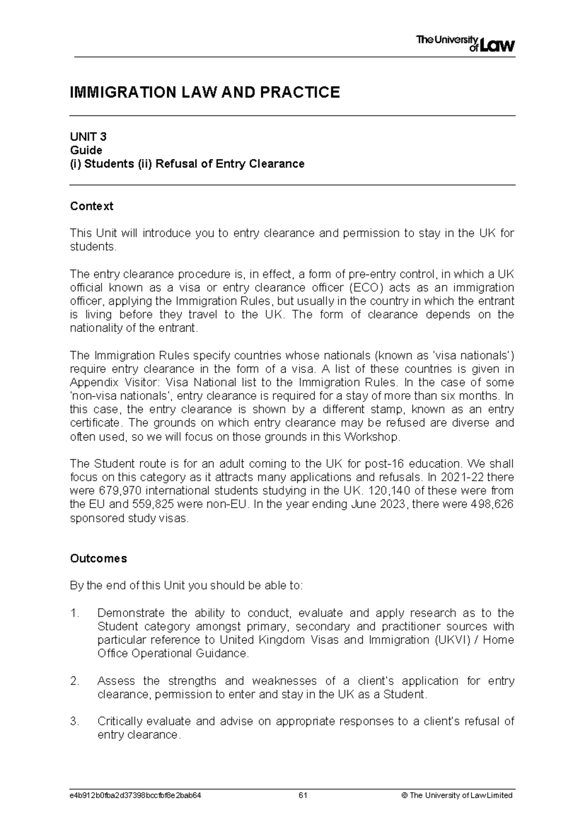 2324 imm ws03 ce01 guide t - IMMIGRATION LAW AND PRACTICE UNIT 3 Guide ...