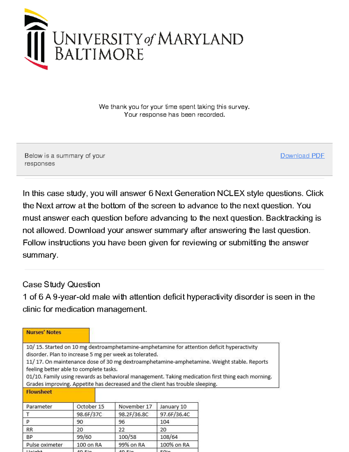 Case study - n/a - Below is a summary of your responses Download PDF We ...