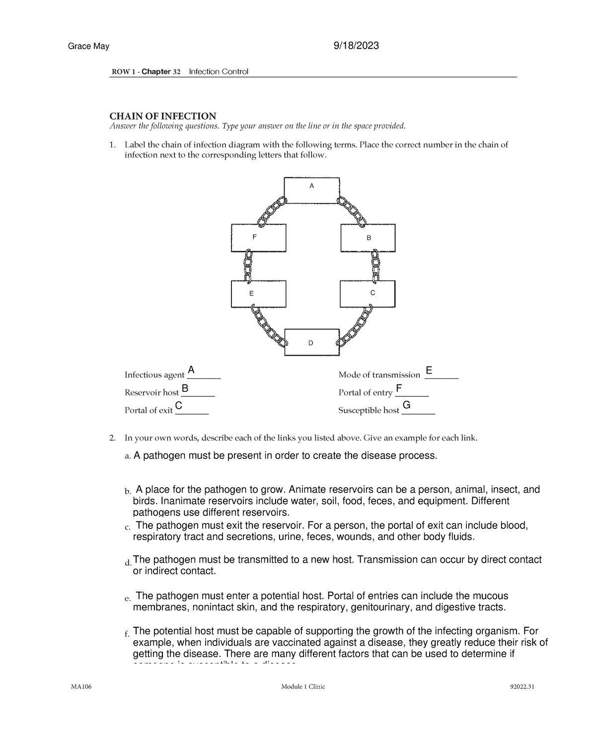 MA106 ROW 1 Chapter 32 ROW 1 Chapter 32 Infection Control CHAIN OF   Thumb 1200 1492 