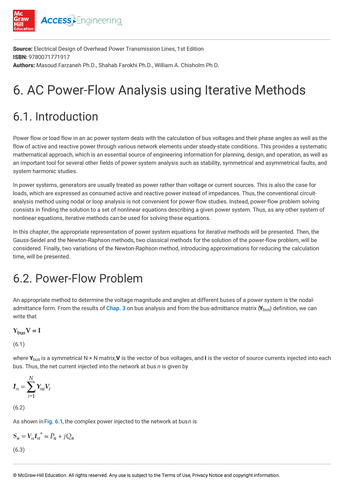 Ac Power Flow Analysis Using Iterative Methods - Source: Electrical ...