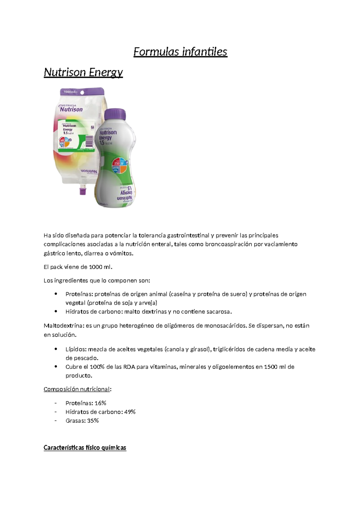 Tp formulas - Bueno - Formulas infantiles Nutrison Energy Ha sido ...