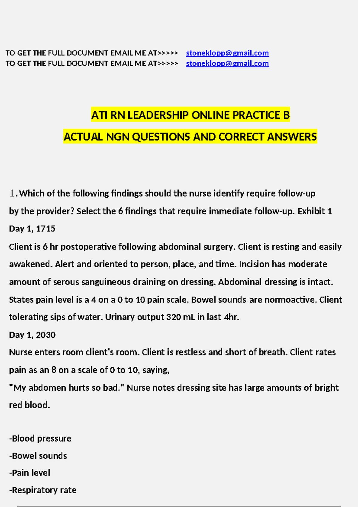 ATI RN Leadership Online Practice 2023 B With NGN Questions And Answers ...