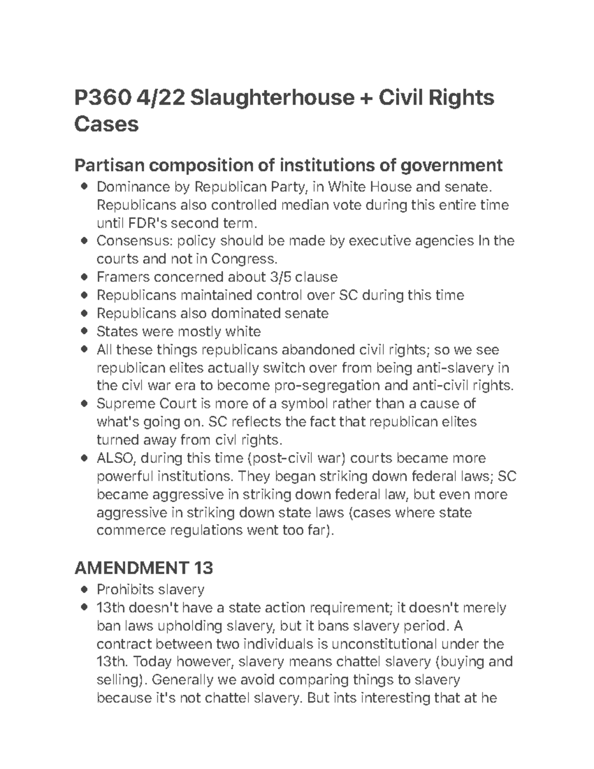 P360 422 Slaughterhouse + Civil Rights Cases P360 4/22