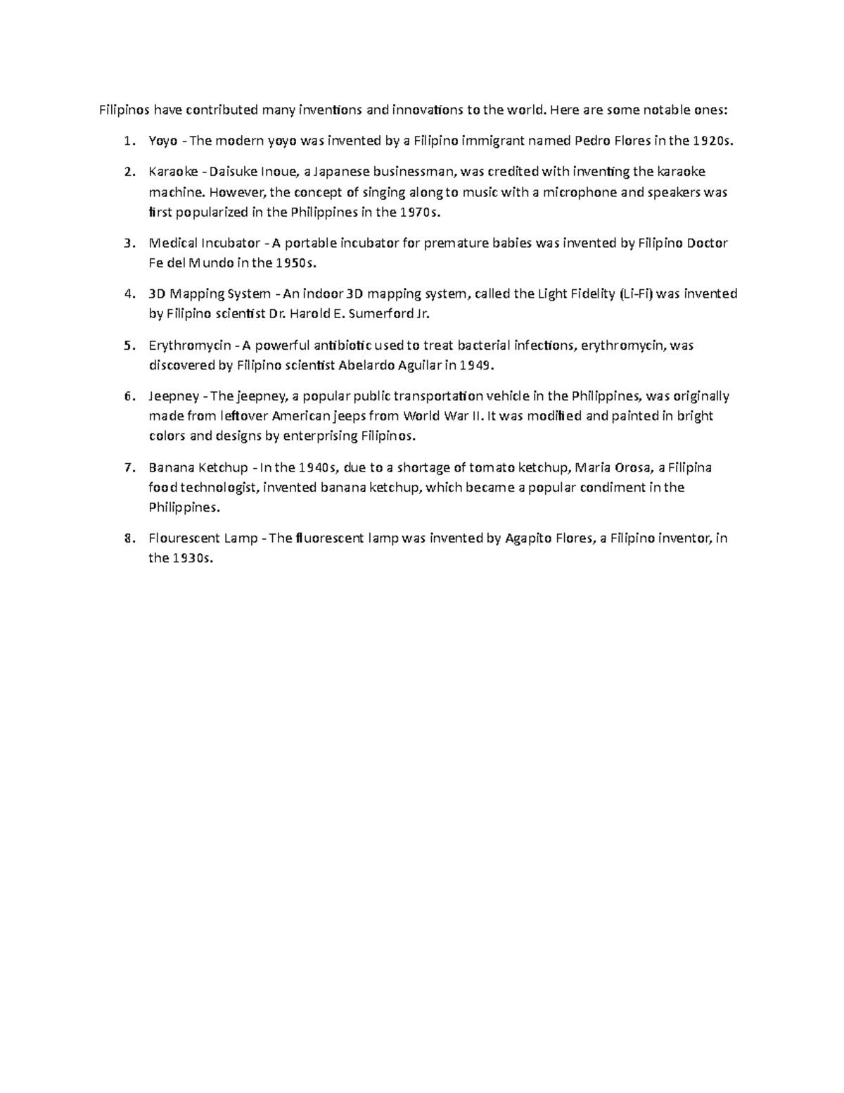 Filipino Inventions - Filipinos have contributed many inventions and ...
