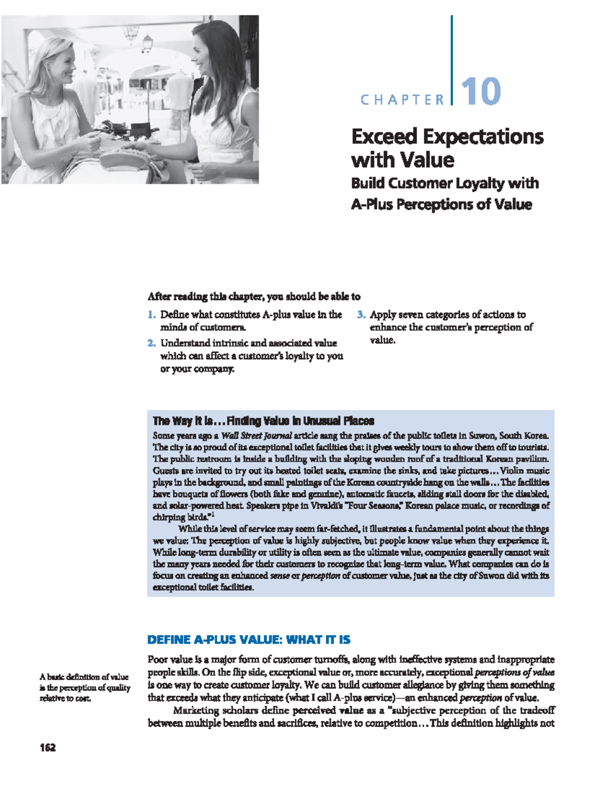 Chapter 10. Exceed Expectations with Value - Customer service - Studocu
