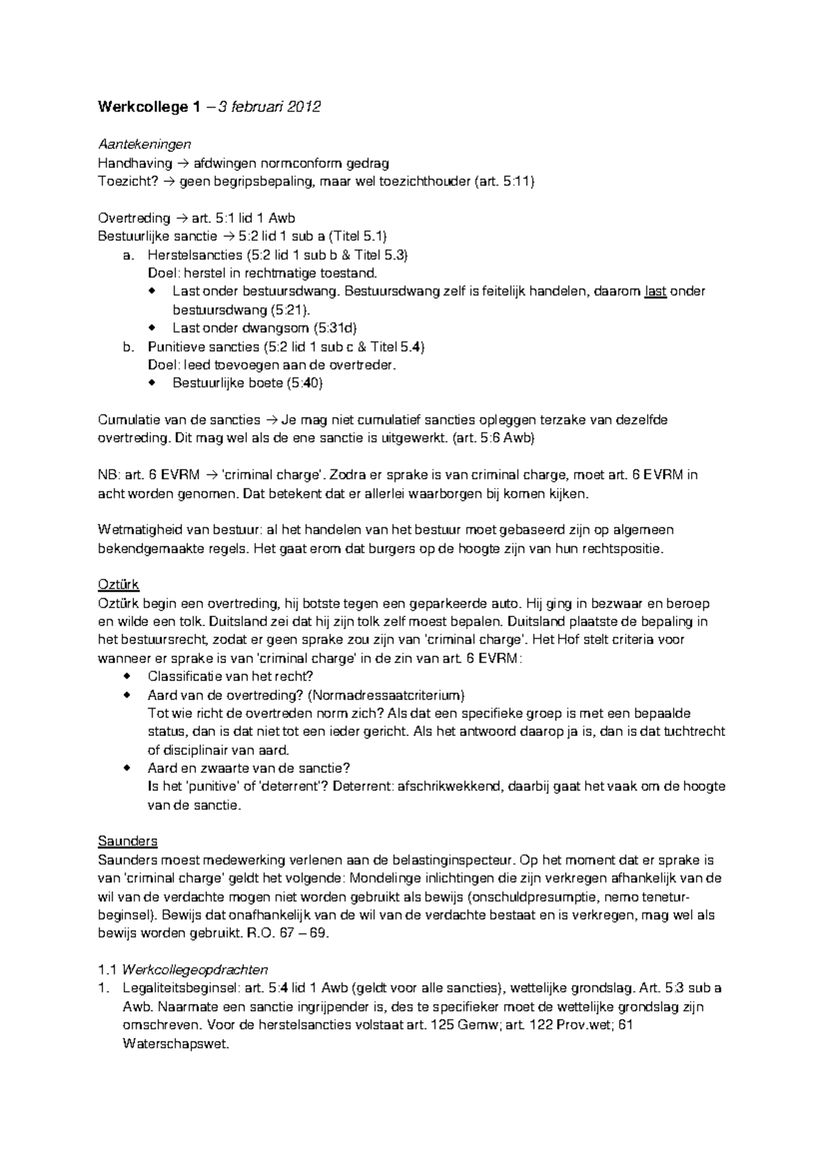 Aantekeningen Bestuurs(proces)recht II Incl. Rota Administrativa ...