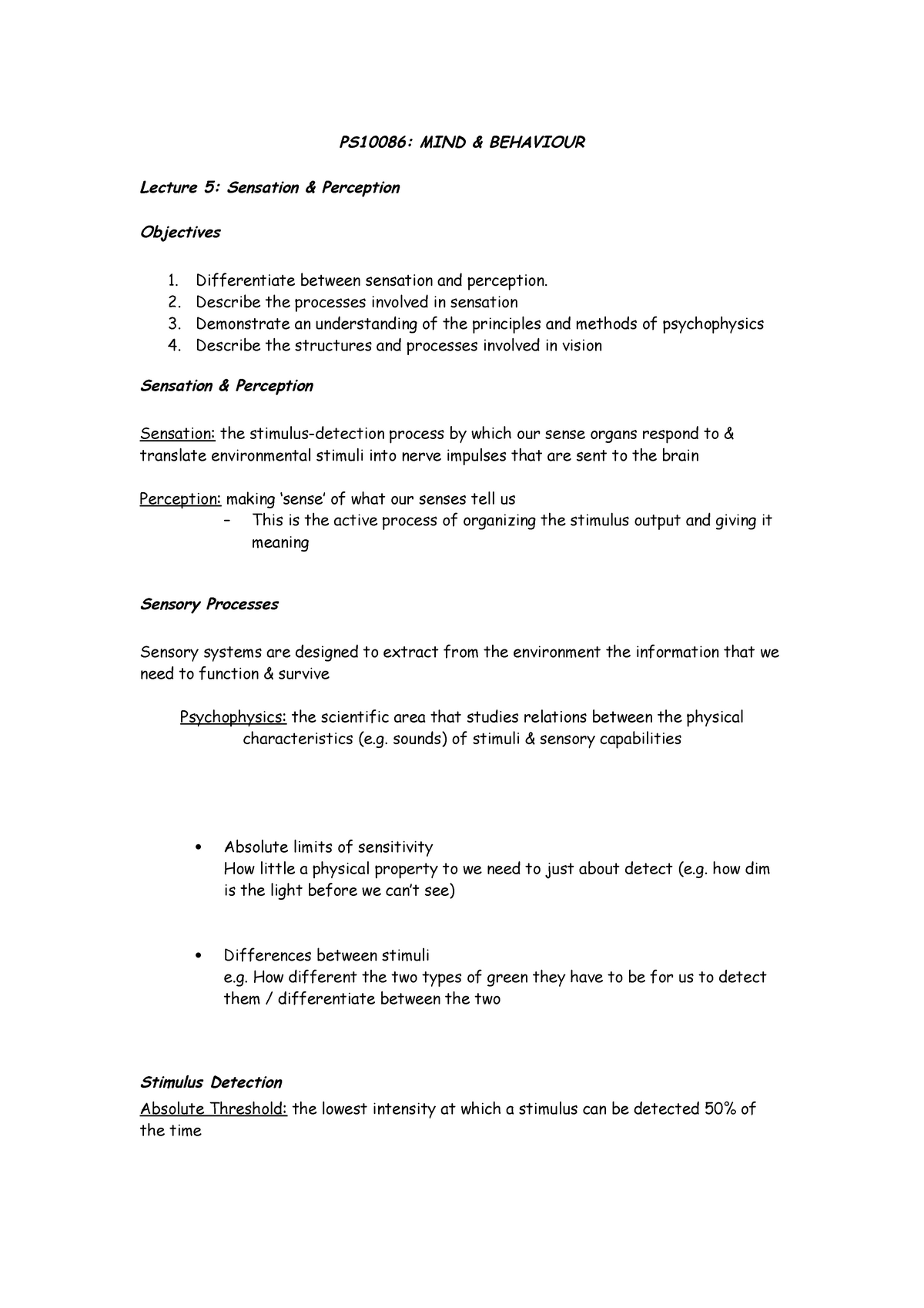 lecture-5-sensation-perception-1-handout-ps10086-mind-behaviour