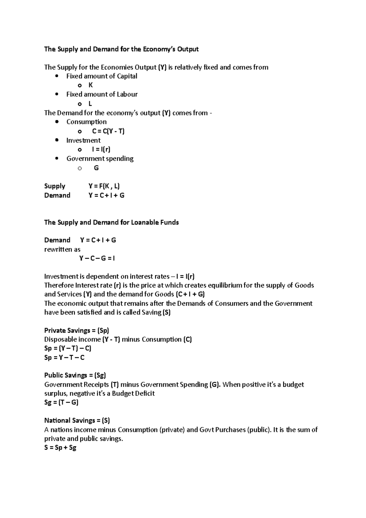 Supply And Demand Of Loanable Funds The Supply And Demand For The 