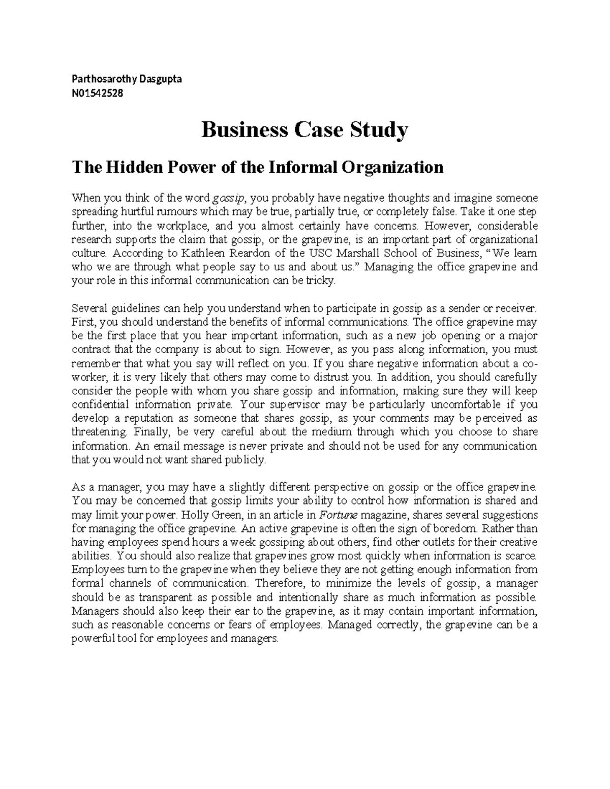 case study module 4 business management