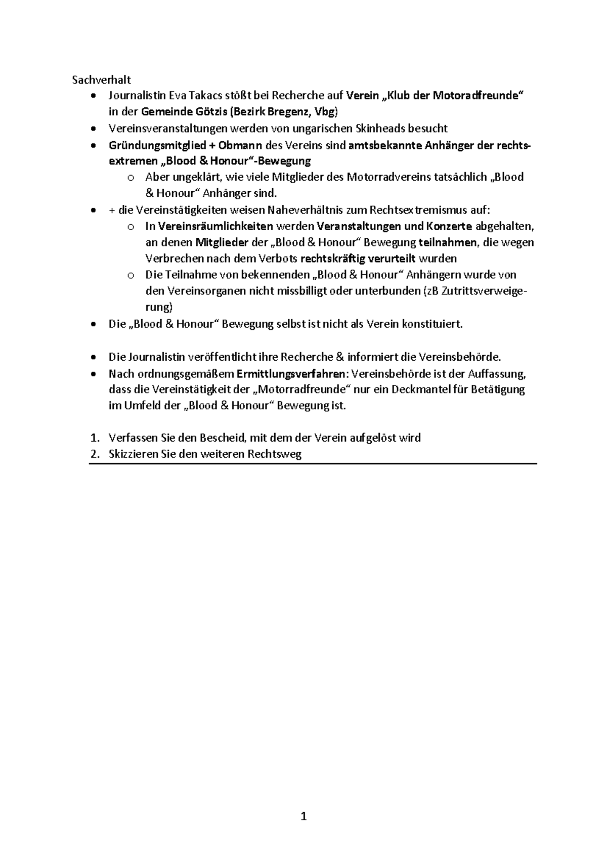Vereinsauflösung Bescheid - Sachverhalt Journalistin Eva Takacs stößt ...