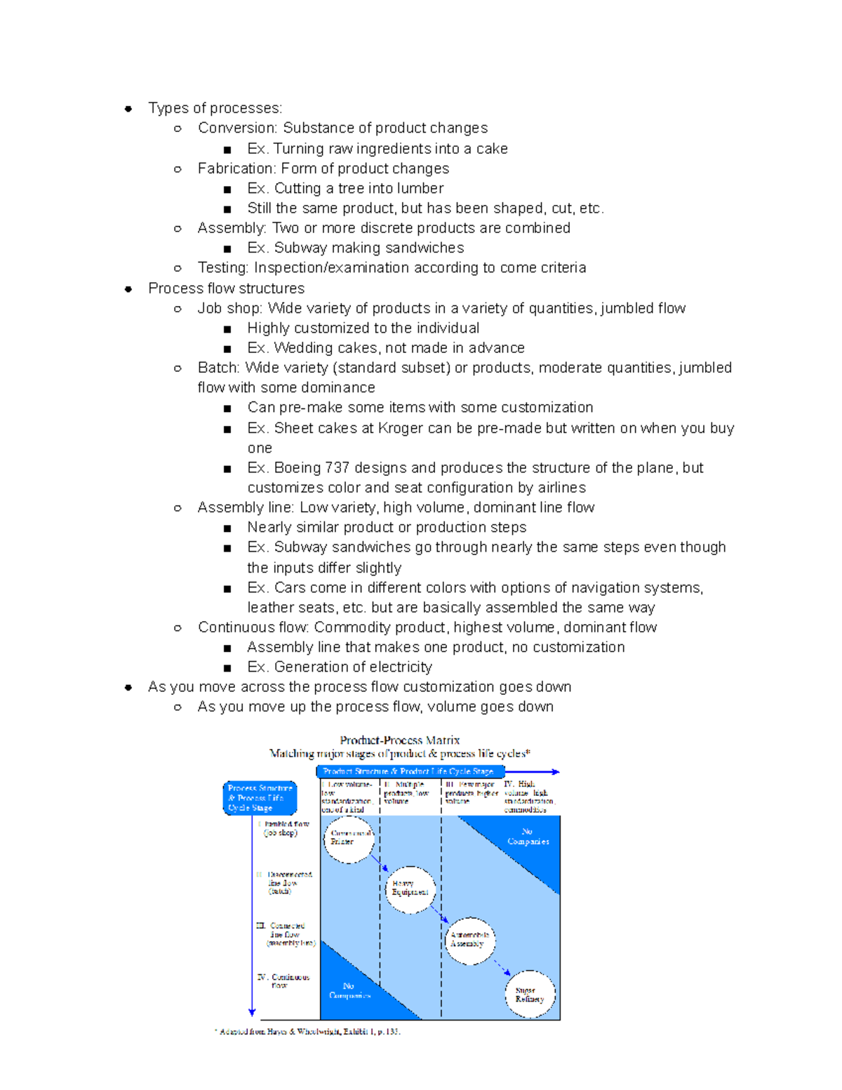 Process Selection and Product Design - Types of processes: Conversion ...