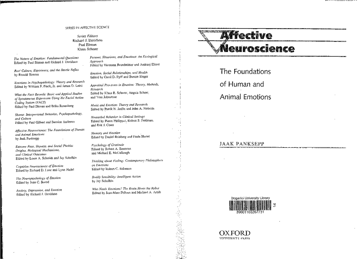 Affective Neuroscience, The Foundations Of Human And Animal Emotions By ...