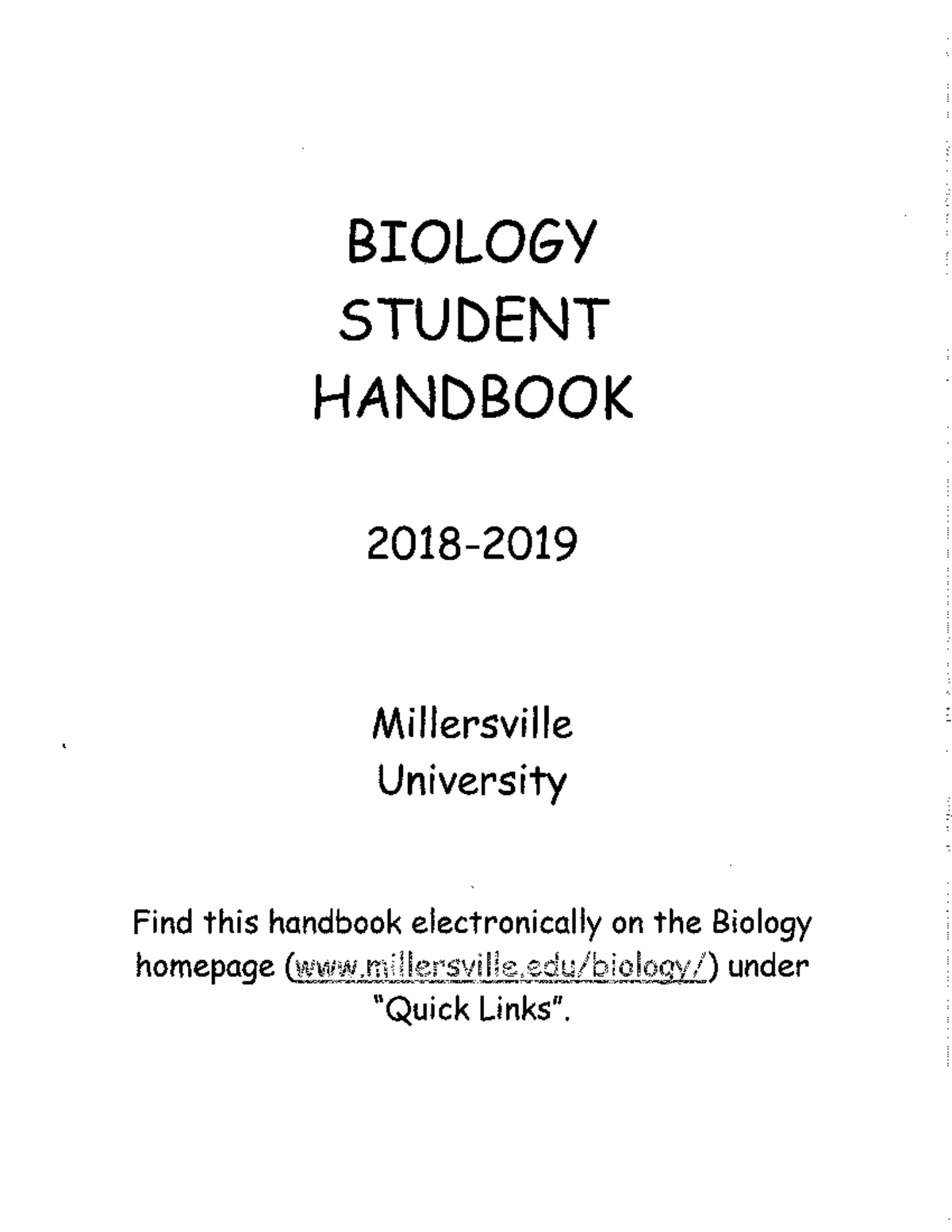 Biology Student Handbook 2018 2019 - Ciencias Biologicas - Studocu