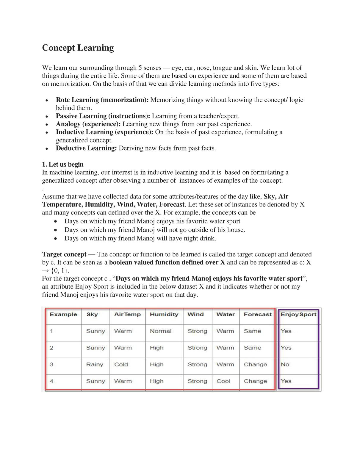 1-Concept Learning-1 - Machine Learning - B. Tech Electronics - Studocu