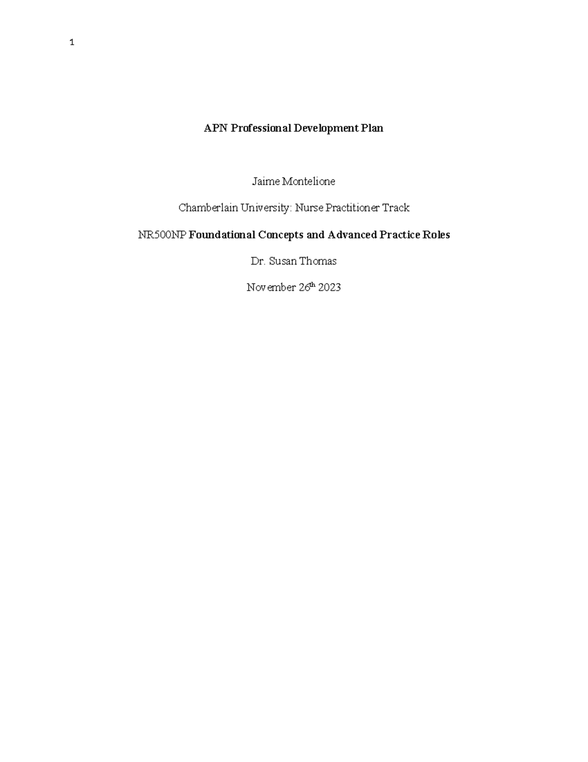 NR500NP Week 4 APA Paper Template Aug 22 final - APN Professional ...