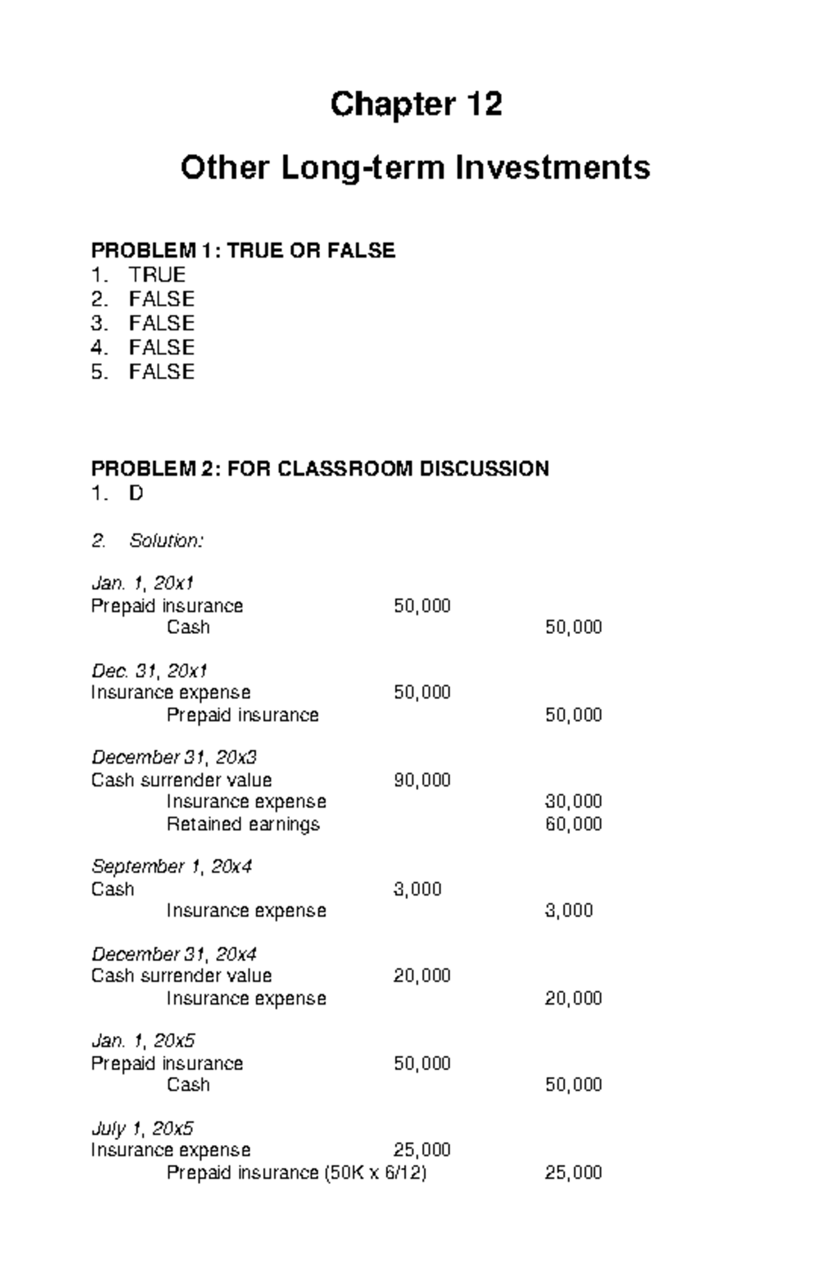 SOL. MAN. Chapter 12 Other LONG-TERM Investments IA PART 1A - Chapter ...