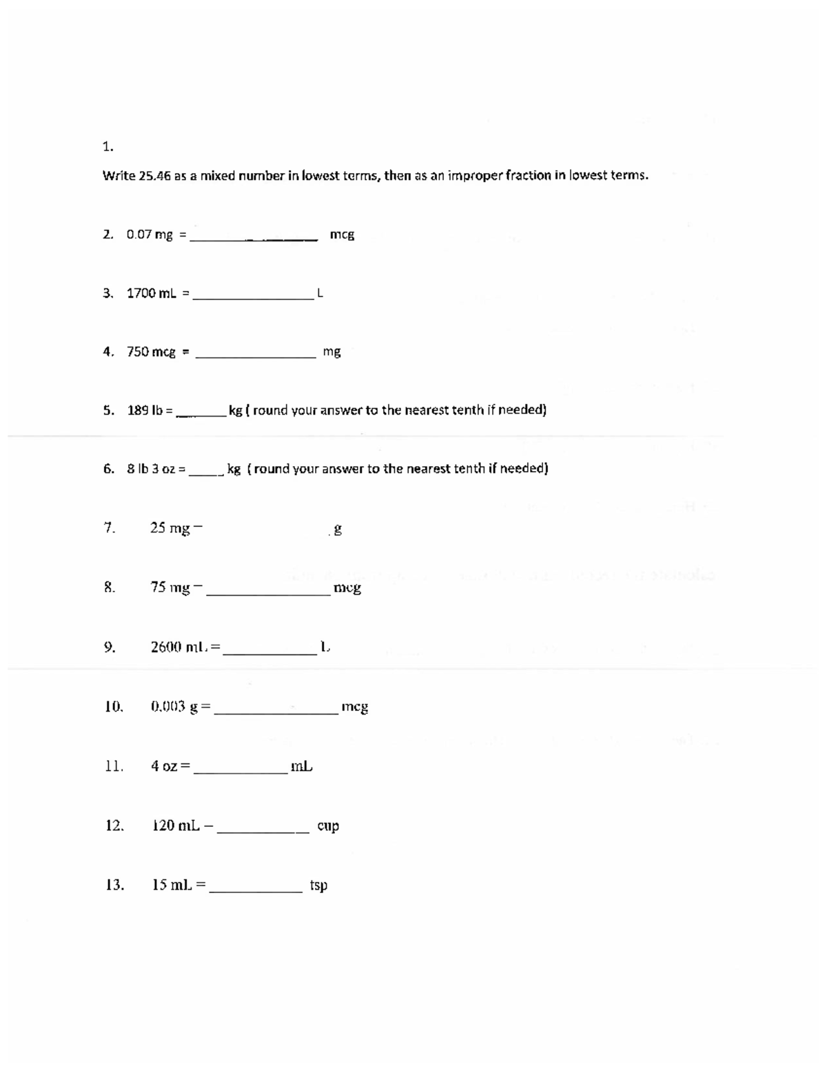 MTH203 Practice Dosage Exercises - NRSG 3192 - Studocu