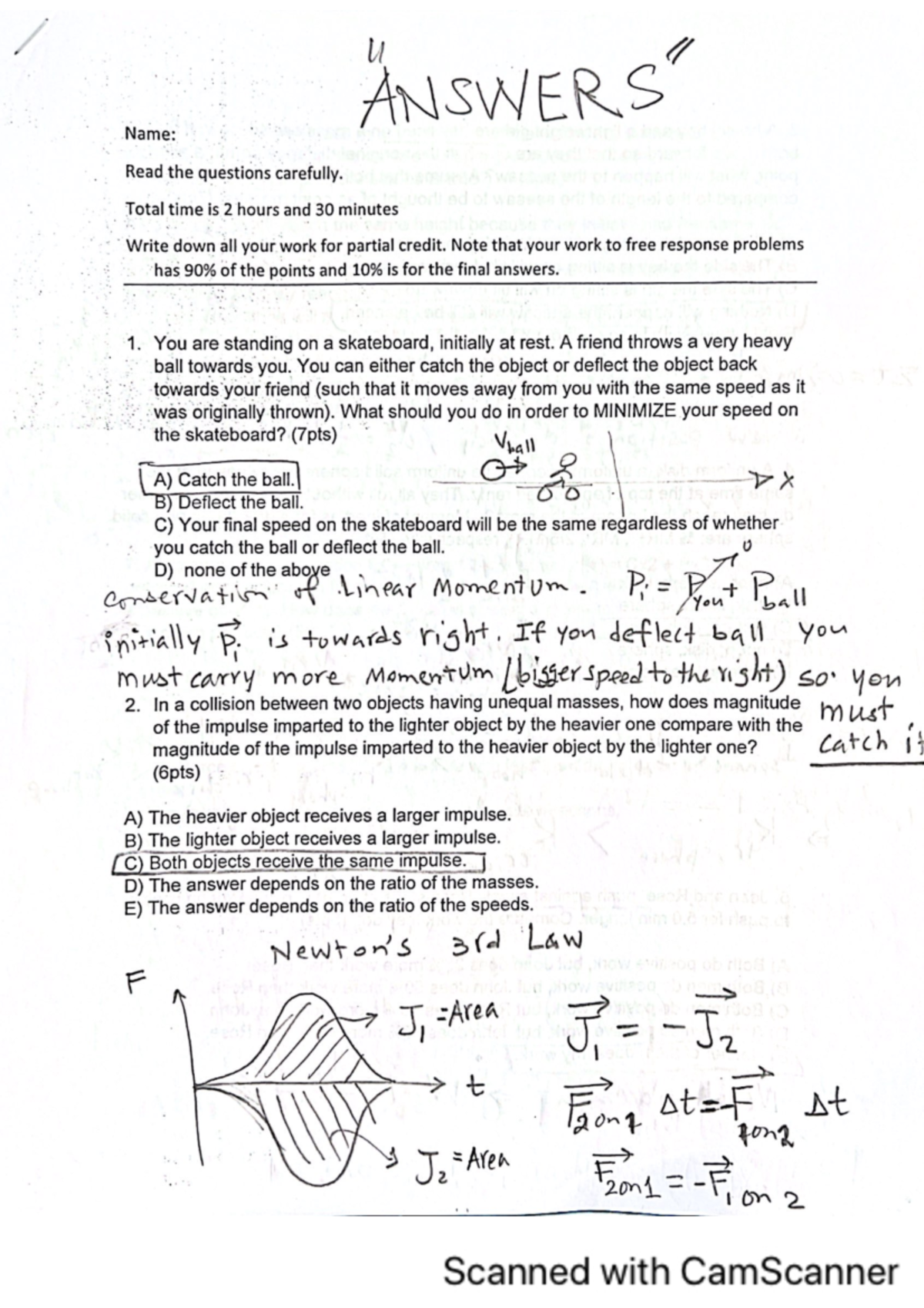 Exam3 2425 Fall23 Solution - Name: Read The Questions Carefully. Total ...