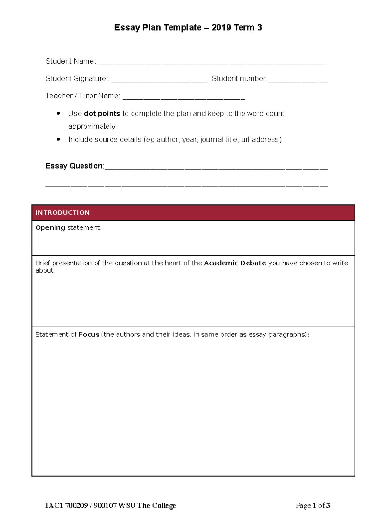 2019 .3 IAC1 Essay Plan template - Essay Plan Template – 2019 Term 3 ...