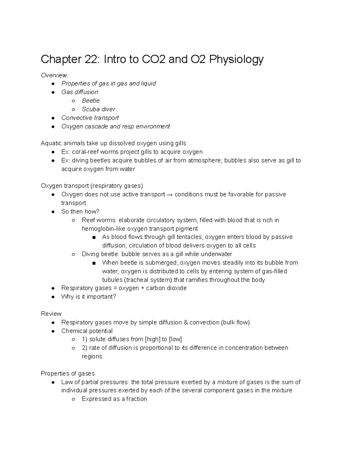 Exam 3 Notes - Chapter 22: Intro to CO2 and O2 Physiology Overview ...