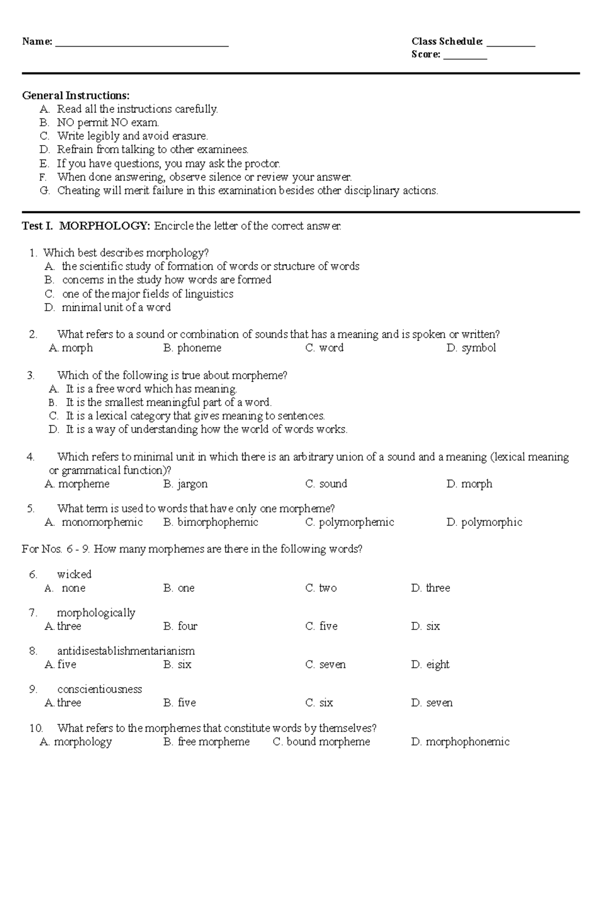 Exam 2017, questions - Name: ________________________________ Class ...