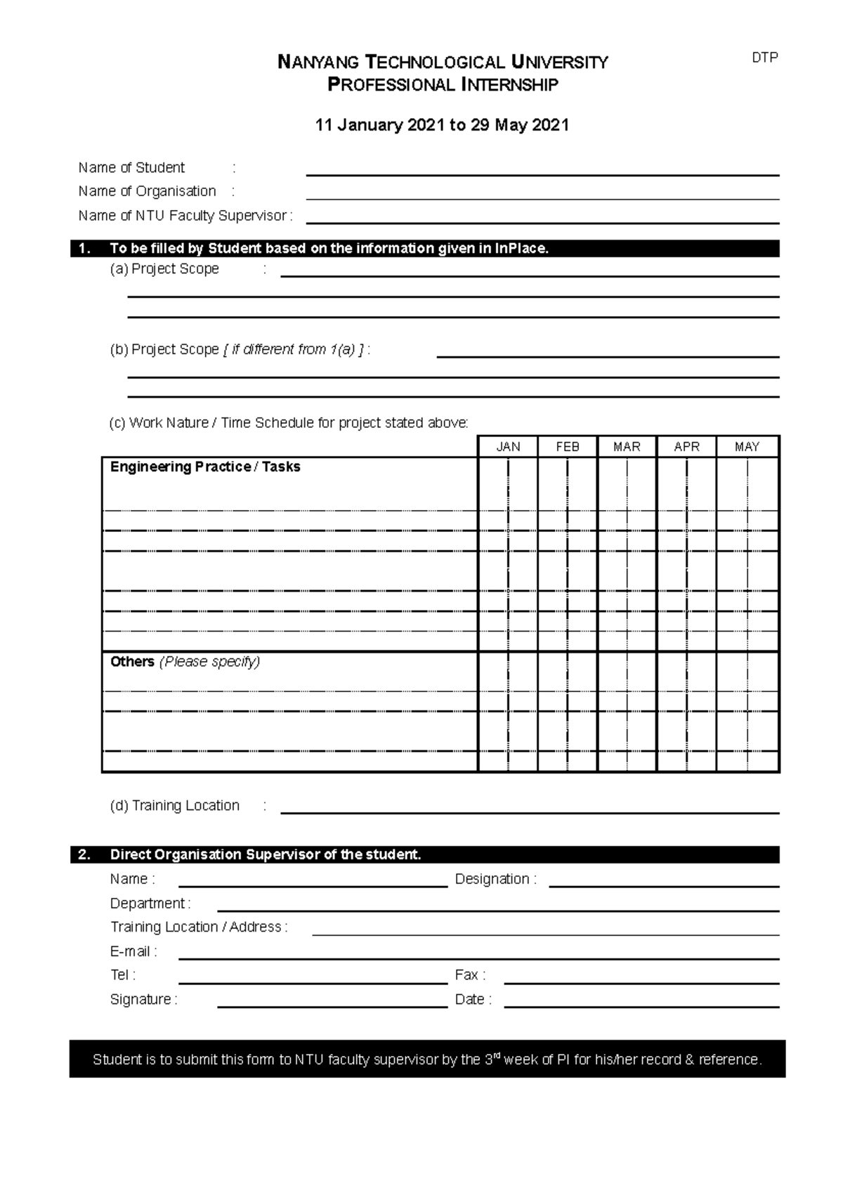 DTPPI form (S2) PI Form NANYANG TECHNOLOGICAL UNIVERSITY
