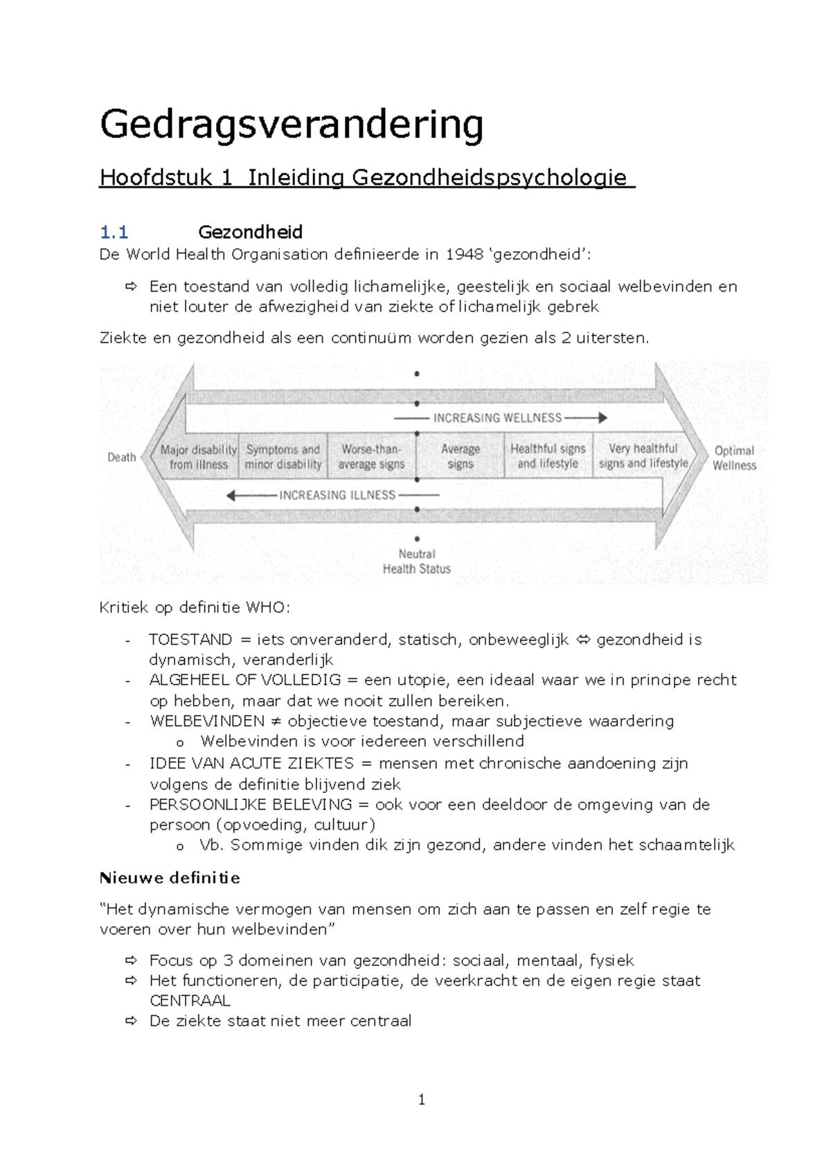 Gedragsverandering - Bachelor Toegepaste Psychologie 1e Jaar ...