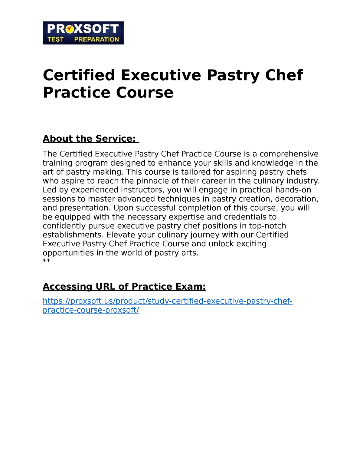 Certified Executive Pastry Chef Practice Course - This Course Is ...