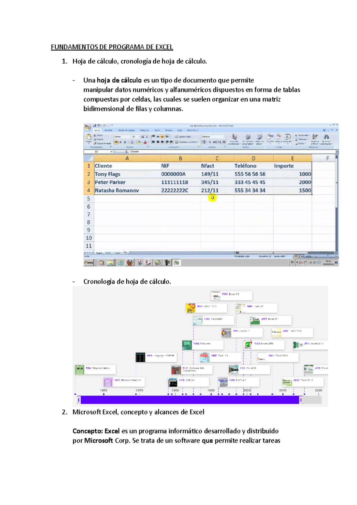 Fundamentos DE Programa DE Excel - FUNDAMENTOS DE PROGRAMA DE EXCEL ...