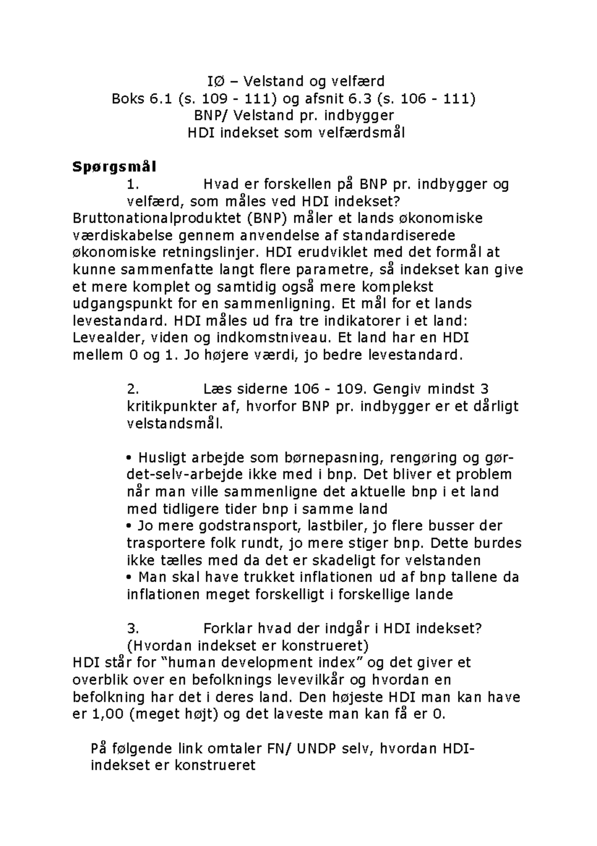 Velstand og vælfærd - IØ – Velstand og velfærd Boks 6 (s. 109 - 111) og ...