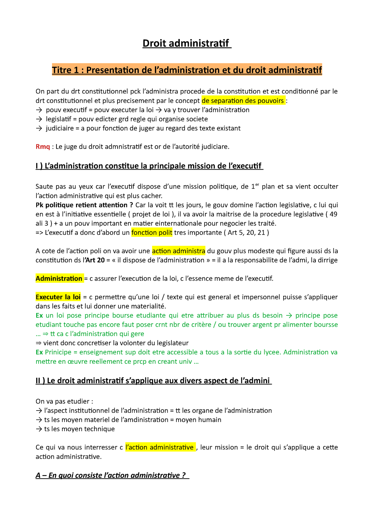 Droit Administratif Cour - Droit Administratif Titre 1 : Presentation ...