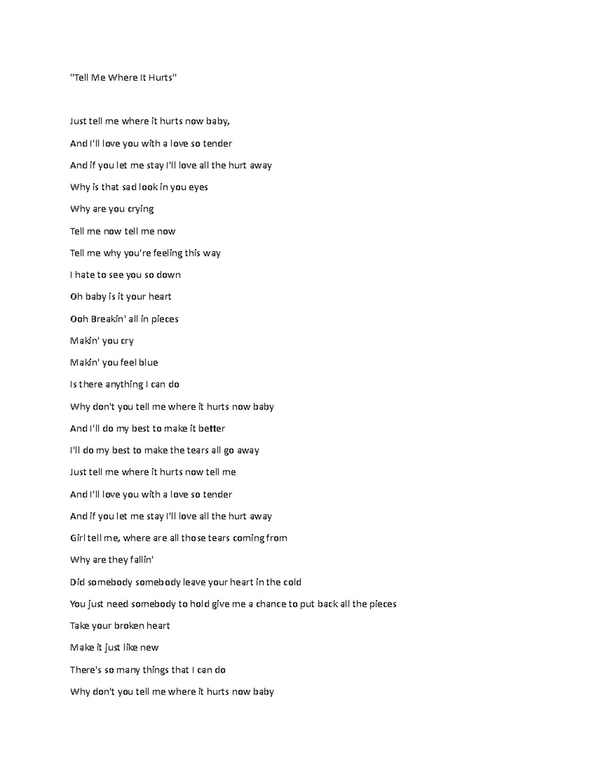 Tell Me Where It Hurts He S Just A Poor Boy From A Poor Family Spare