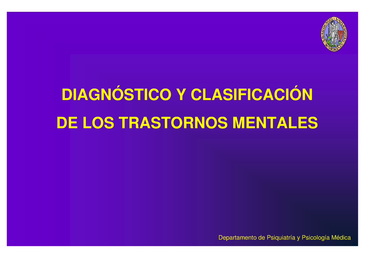 Trastornos Mentales 1 - Tttttttttttttttttttttttt - DIAGNÓSTICO Y ...