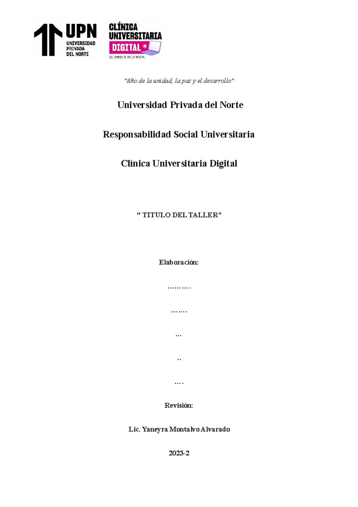 Informe Final - Cualquer Cosa - "Año De La Unidad, La Paz Y El ...