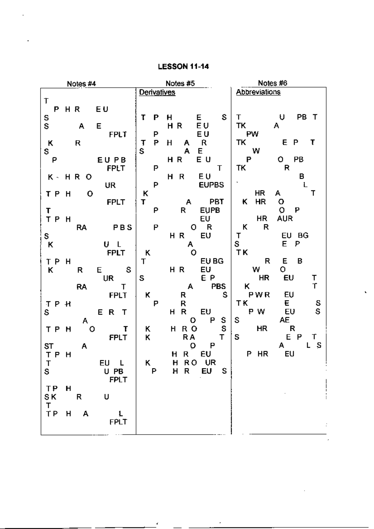 Les 11 15 Tape Notes 4 5 6 - Machine shorthand - LESSON Notes Notes ...