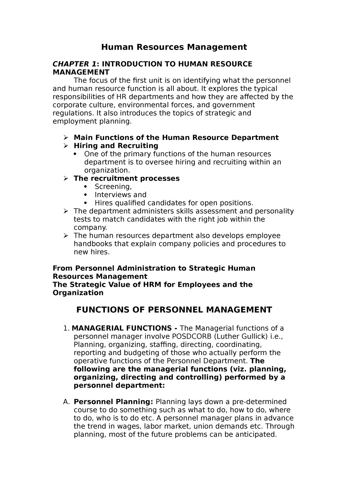 Human Resources Management - Human Resources Management CHAPTER 1 ...