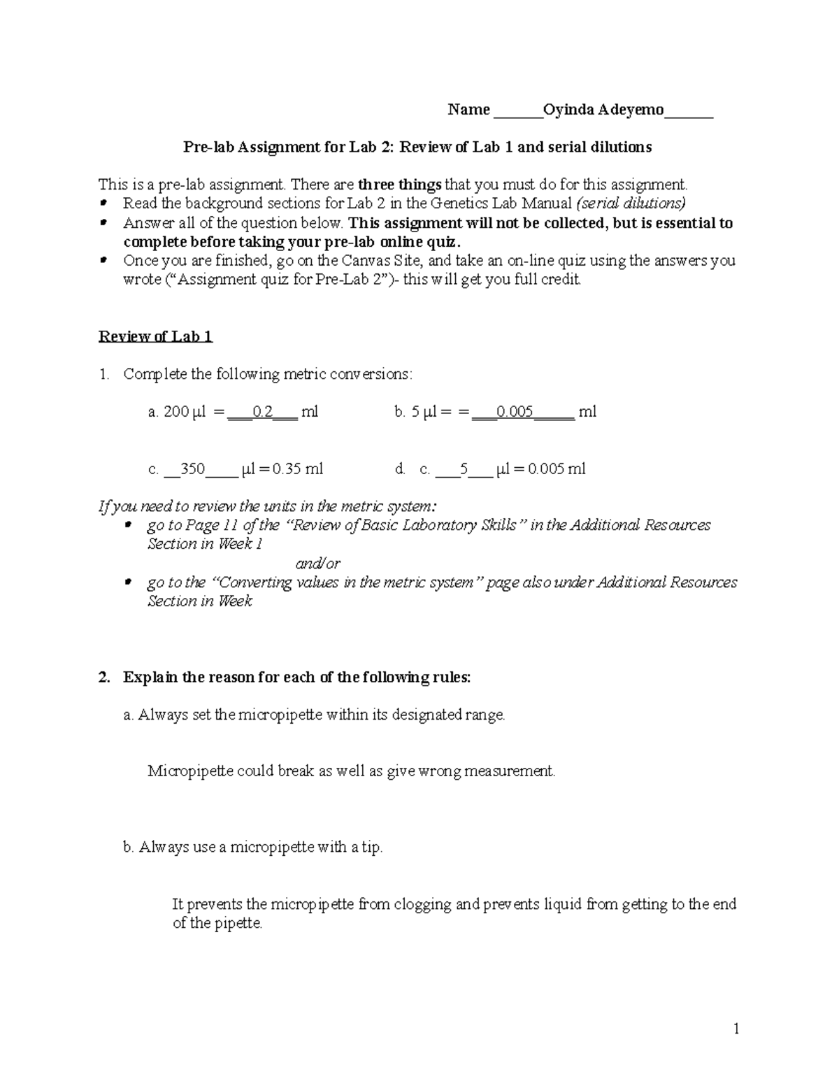 pre lab assignment 27a questions 1 8