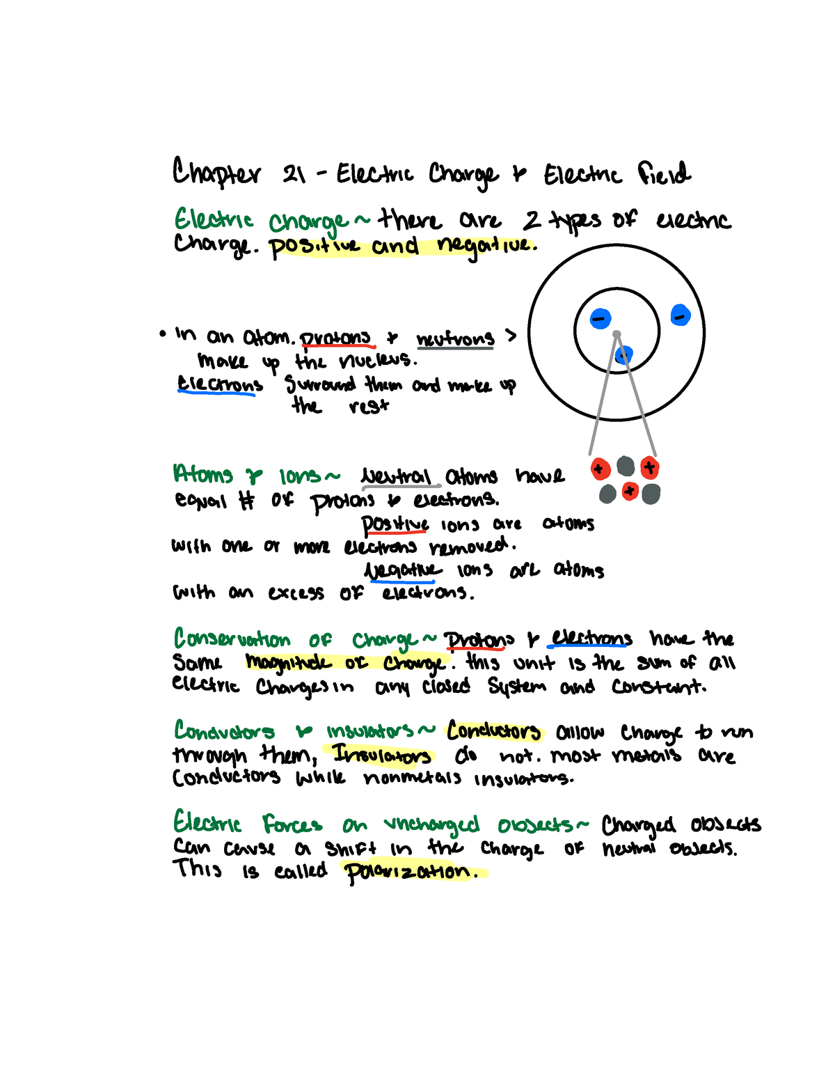 Physics II -Chapter 21 - Chapter 21 Electric Charge P Electric Field ...