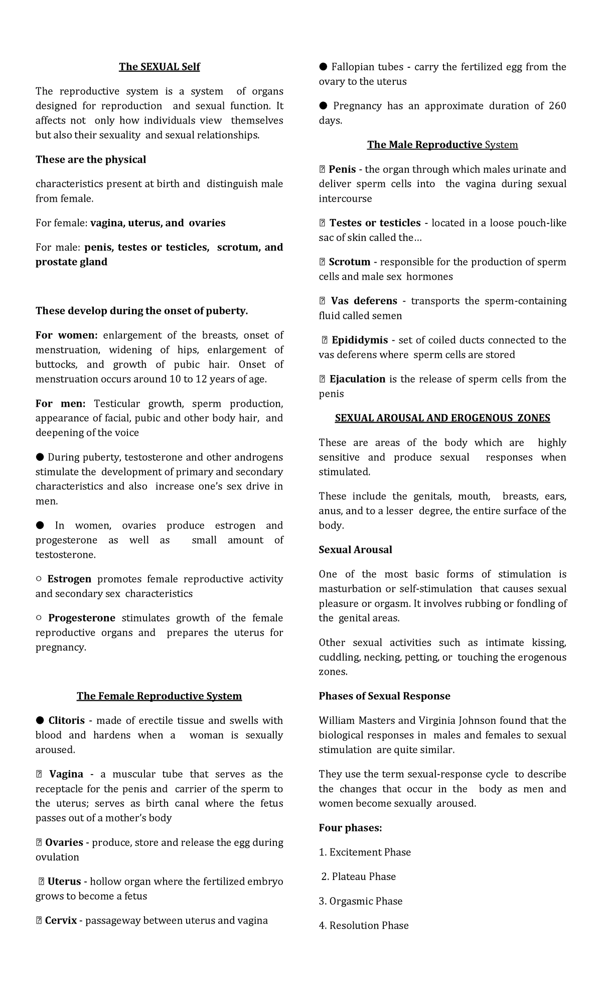 The Sexual Self Reviewer - The SEXUAL Self The reproductive system is a ...
