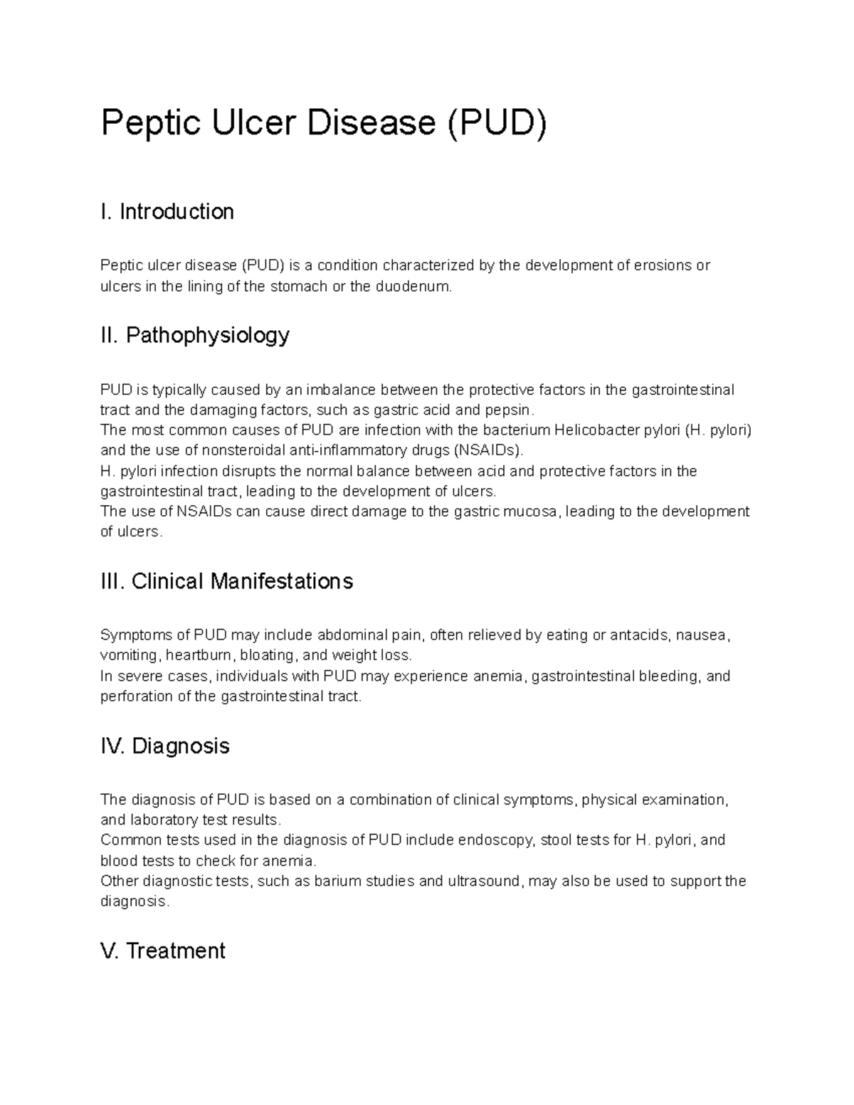 Pathophysiology (NUR 322) Lecture 26 - Peptic Ulcer Disease (PUD ...