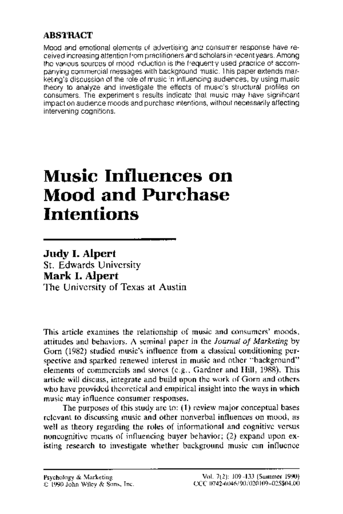 Mood and purchase intention - ABSTRACT zyxwv Mood and emotional ...