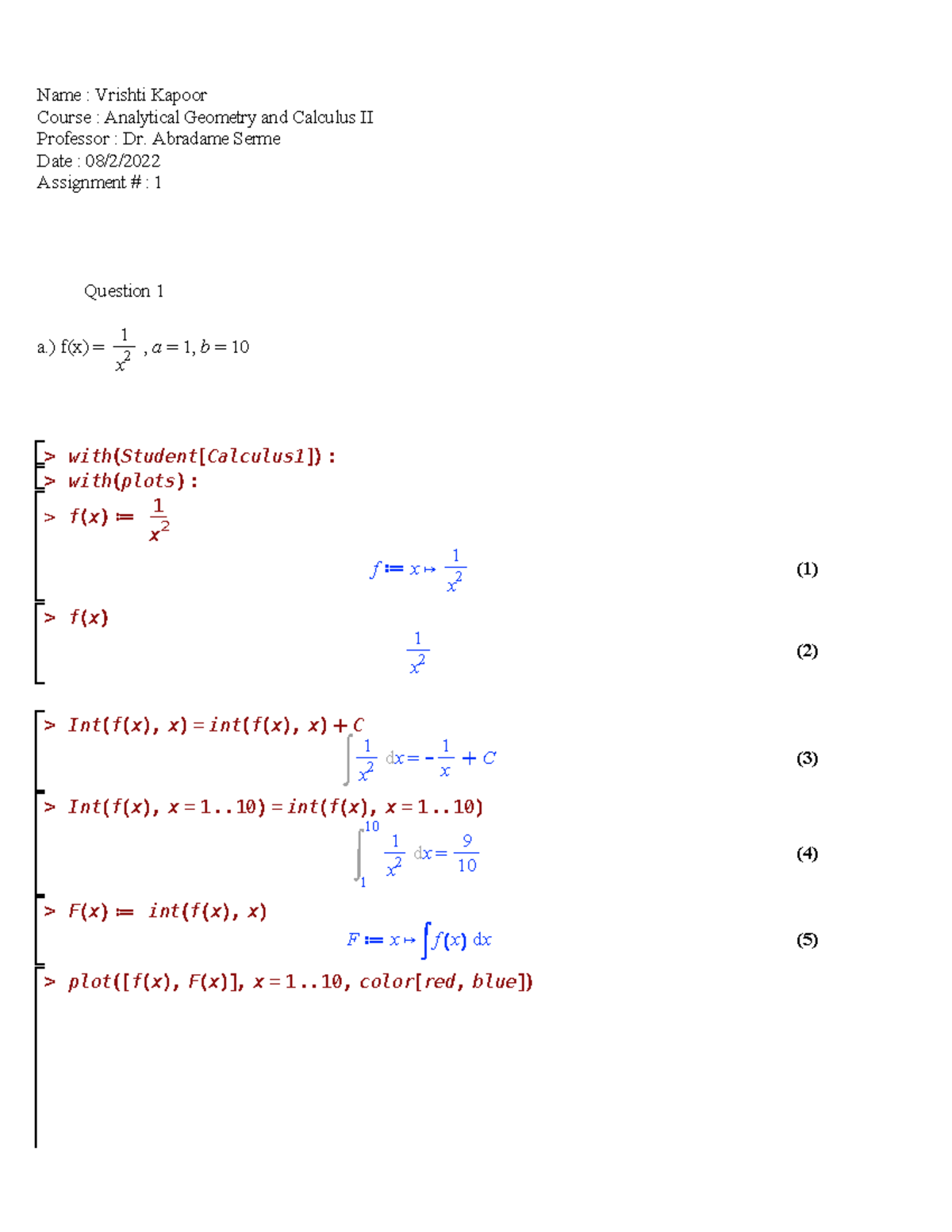 MAT 302 - Maple Lab 1 - > > (4)(4) > > > > (2)(2) > > > > > > - Studocu