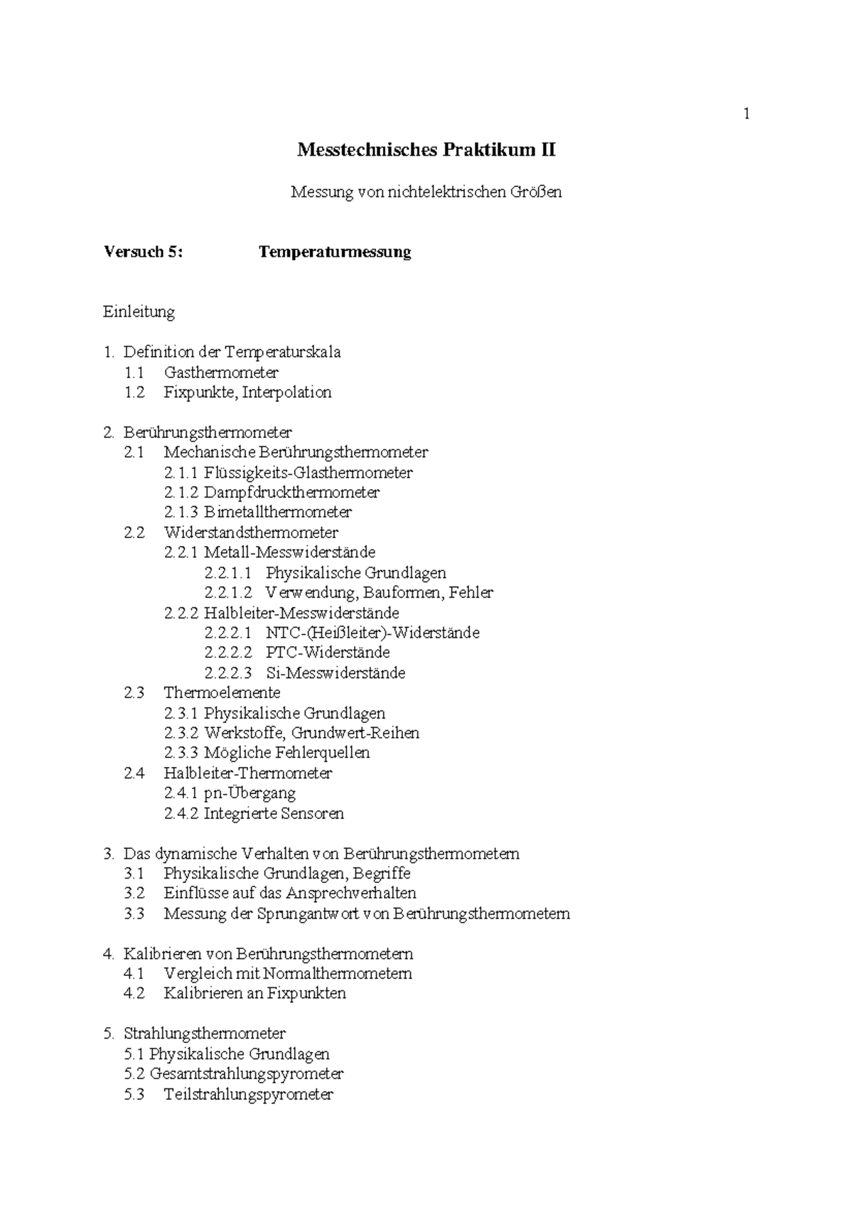 MTP2 v5 - Labor - Messtechnisches Praktikum II Messung von ...