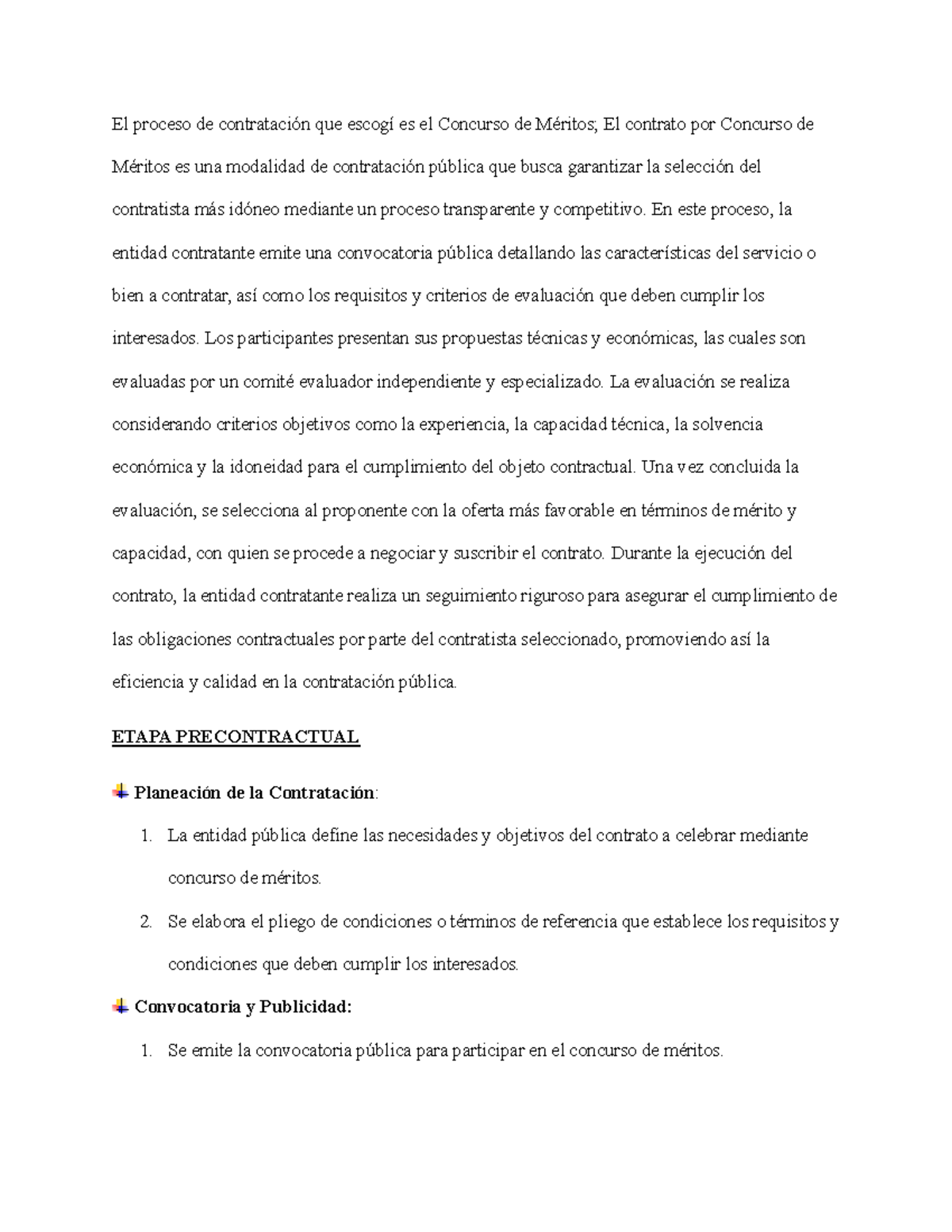 Colaborativo - El proceso de contratación que escogí es el Concurso de ...