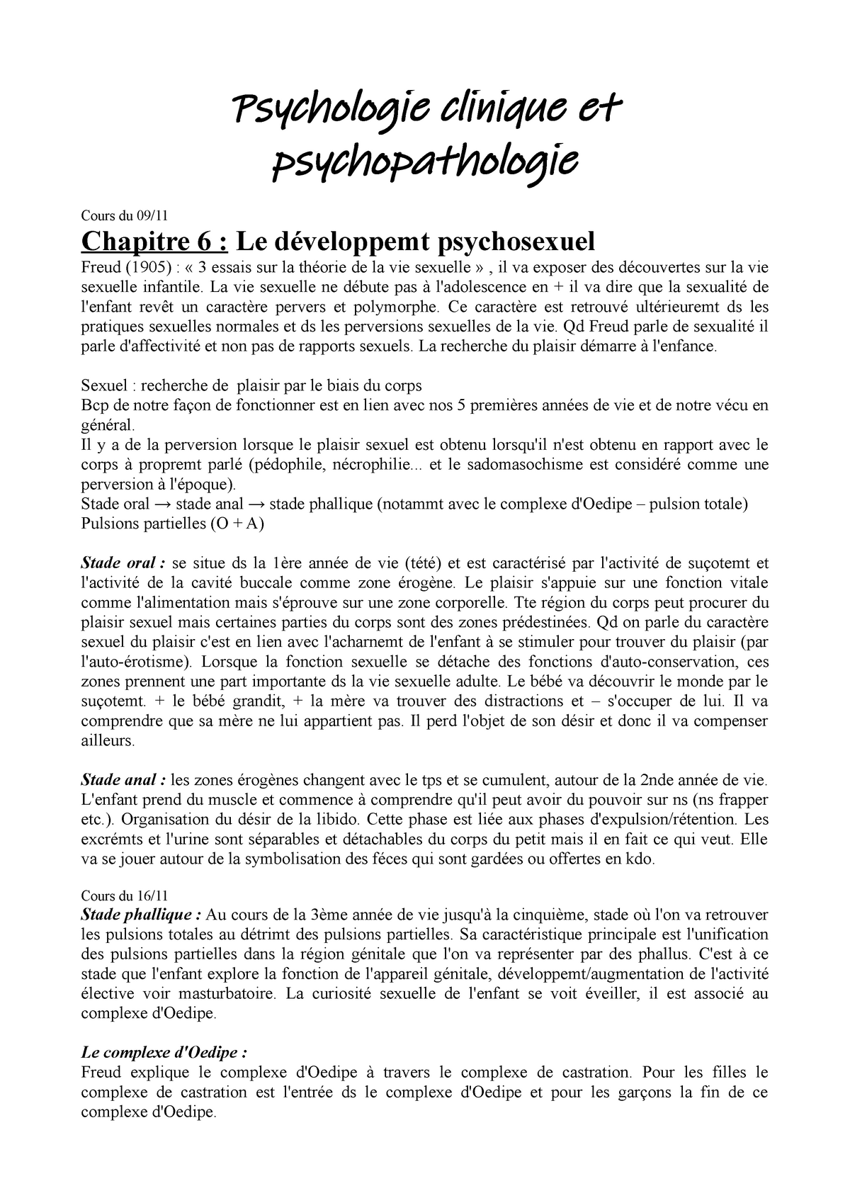 Le Développement Psychosexuel Psychologie Clinique Et Psychopathologie Cours Du 09 Chapitre 6 3691