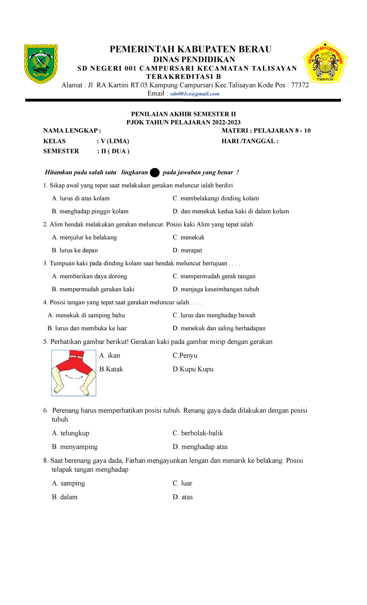 SOAL Kelas 5 - Soal Ulangan - PEMERINTAH KABUPATEN BERAU DINAS ...